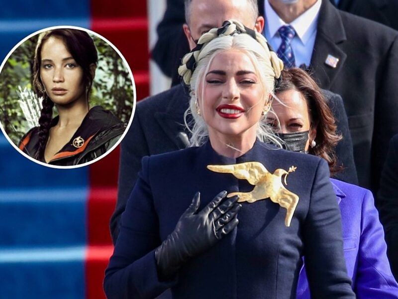 Lady Gaga’s Inauguration Fashion Statement Draws Comparisons to ‘Hunger Games’ Heroine Katniss Everdeen