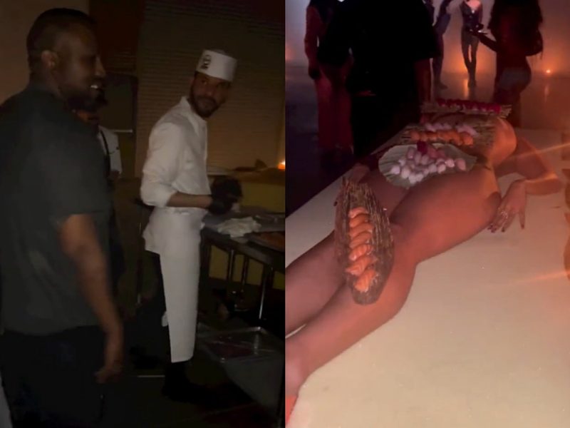 Kanye West’s Birthday Party Features Sushi Served on Naked Woman