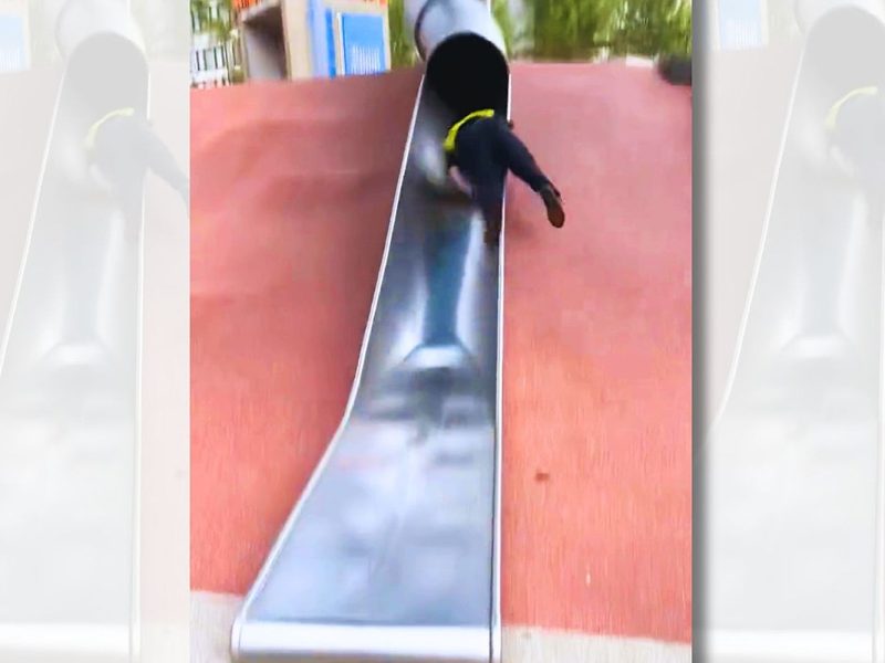 Boston Cop Painfully Botches Playground Slide At City Hall Plaza