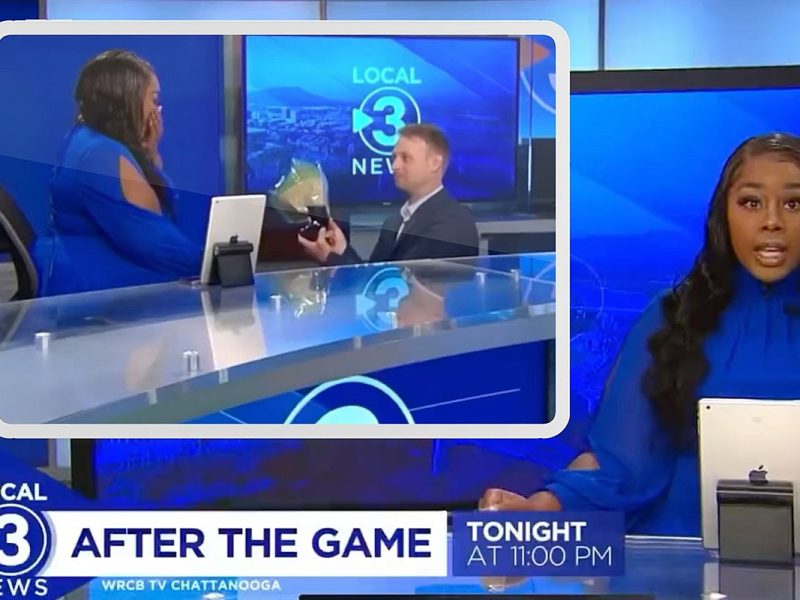 News Anchor Has No Idea Reporter Is Going to Propose on Live TV