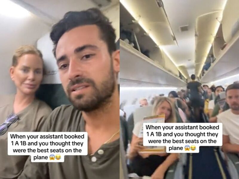 Couple Ends up in Awkward Seating Situation on Plane