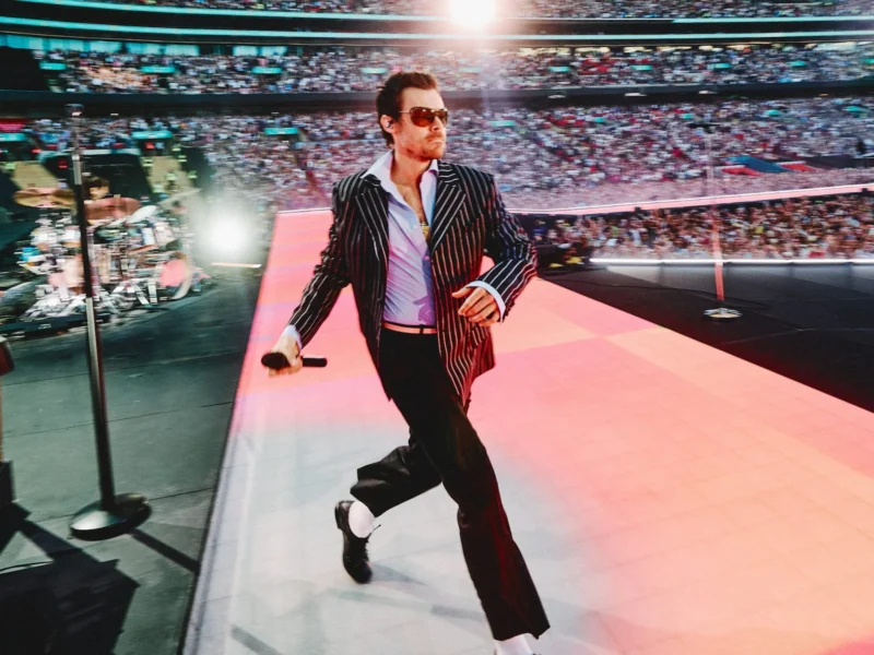 Harry Styles Celebrates England’s World Cup Win at Wembley